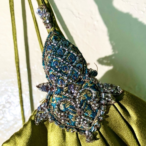 Badgley Mischka Green Rhinestone Cocktail Dress Size 6 - Picture 8 of 13